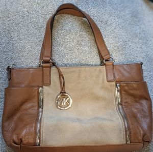Michael Kors large suede crossbody satchel
